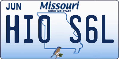MO license plate HI0S6L