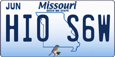 MO license plate HI0S6W