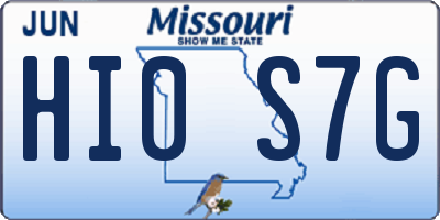 MO license plate HI0S7G