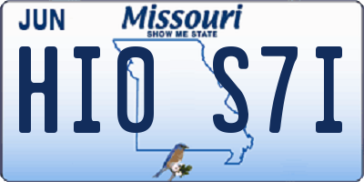MO license plate HI0S7I