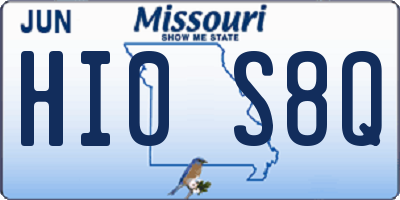 MO license plate HI0S8Q