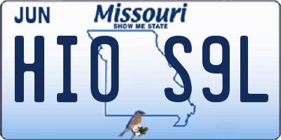 MO license plate HI0S9L