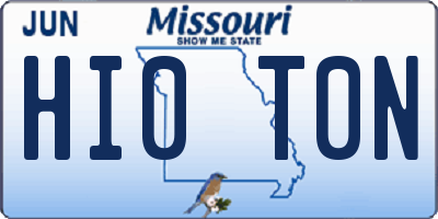 MO license plate HI0T0N