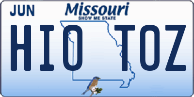 MO license plate HI0T0Z
