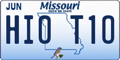 MO license plate HI0T1O