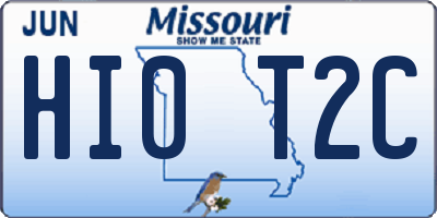 MO license plate HI0T2C