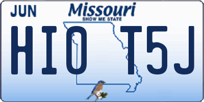 MO license plate HI0T5J