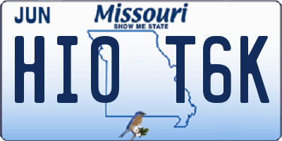 MO license plate HI0T6K