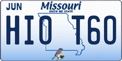 MO license plate HI0T6O
