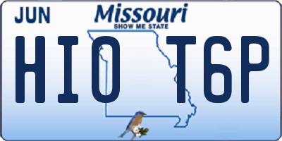 MO license plate HI0T6P