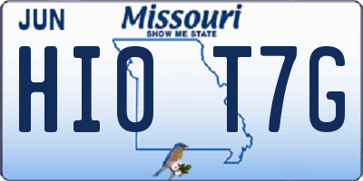 MO license plate HI0T7G