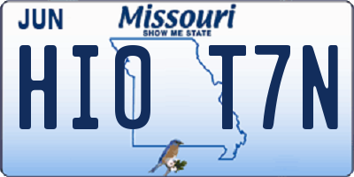 MO license plate HI0T7N