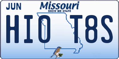 MO license plate HI0T8S