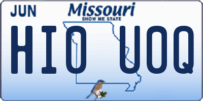 MO license plate HI0U0Q