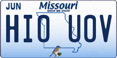 MO license plate HI0U0V