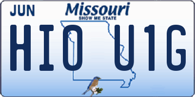 MO license plate HI0U1G