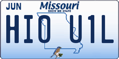 MO license plate HI0U1L