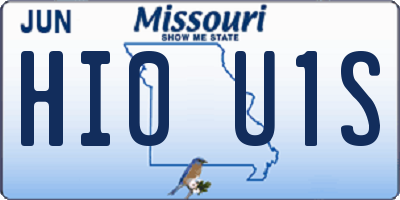 MO license plate HI0U1S