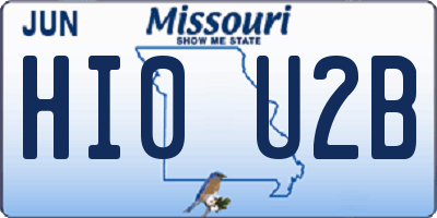 MO license plate HI0U2B