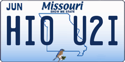 MO license plate HI0U2I
