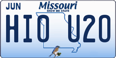 MO license plate HI0U2O