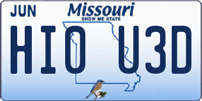 MO license plate HI0U3D