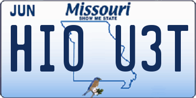 MO license plate HI0U3T