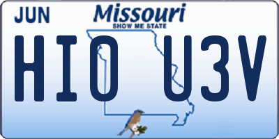 MO license plate HI0U3V