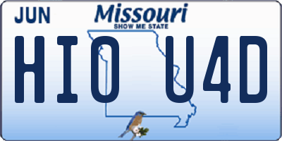 MO license plate HI0U4D