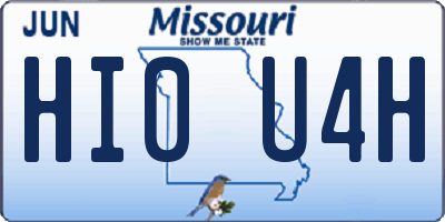 MO license plate HI0U4H