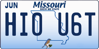 MO license plate HI0U6T