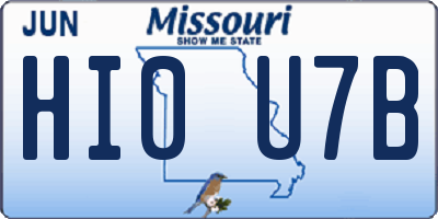 MO license plate HI0U7B
