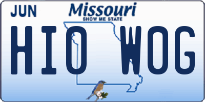 MO license plate HI0W0G