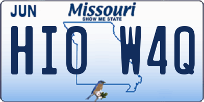 MO license plate HI0W4Q