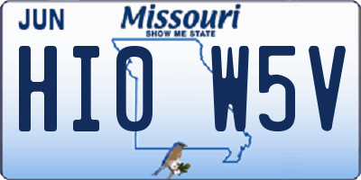 MO license plate HI0W5V