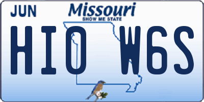 MO license plate HI0W6S
