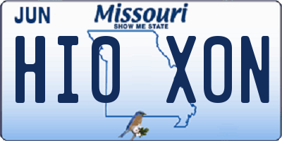 MO license plate HI0X0N
