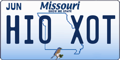 MO license plate HI0X0T