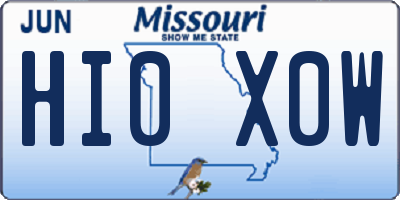 MO license plate HI0X0W