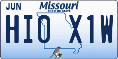 MO license plate HI0X1W