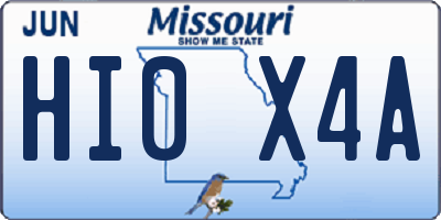 MO license plate HI0X4A