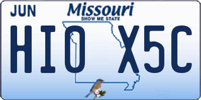 MO license plate HI0X5C