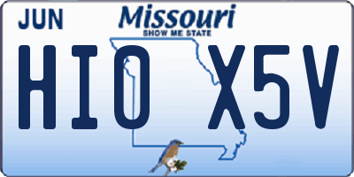 MO license plate HI0X5V