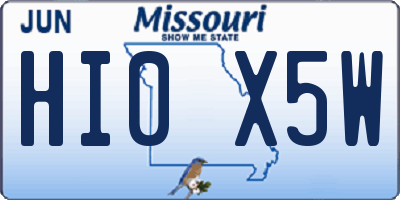 MO license plate HI0X5W