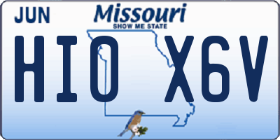 MO license plate HI0X6V