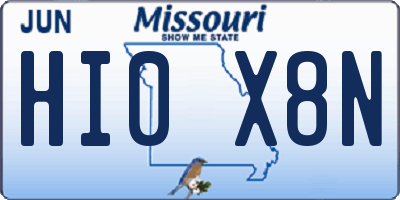 MO license plate HI0X8N