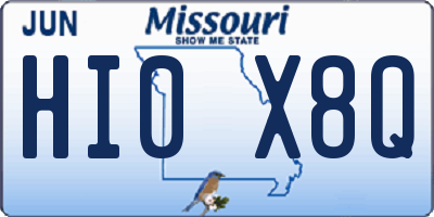 MO license plate HI0X8Q