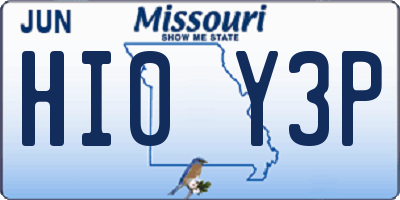 MO license plate HI0Y3P