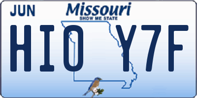 MO license plate HI0Y7F
