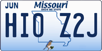 MO license plate HI0Z2J